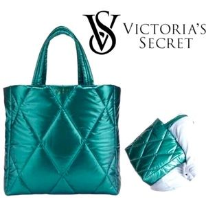 NWT Victoria’s Secret Quilted Metallic Tote Bag